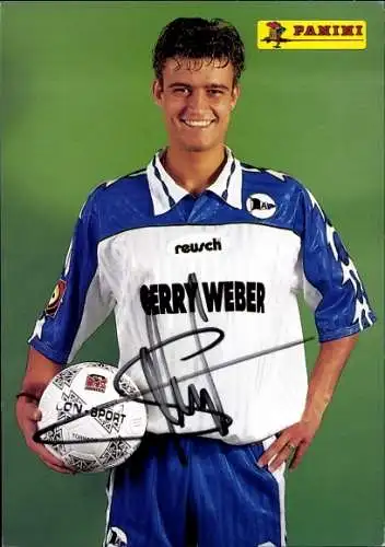 Autogrammkarte Fußballer Johann Stenzel, DSC Arminia Bielefeld, Autogramm