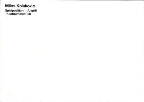 Autogrammkarte Fußballer Milos Kolakovic, DSC Arminia Bielefeld, Autogramm