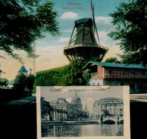 Leporello Ak Potsdam, Historische Mühle, Königliches Stadtschloss