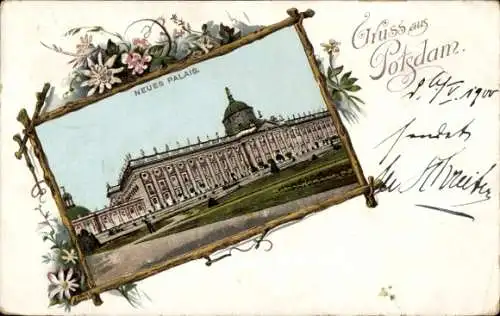 Passepartout Ak Potsdam, Neues Palais