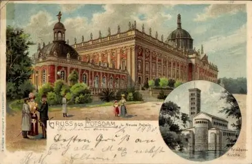 Litho Potsdam, Neues Palais, Friedenskirche