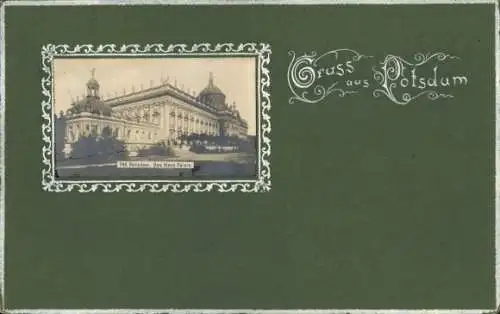 Passepartout Ak Potsdam, Neues Palais