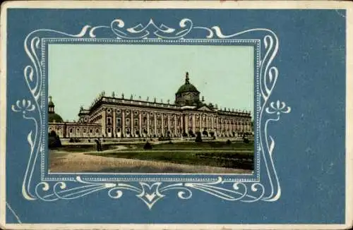 Präge Passepartout Ak Potsdam, Neues Palais