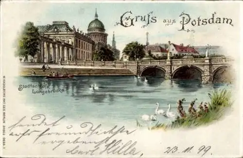Litho Potsdam, Stadtschloss, Langebrücke