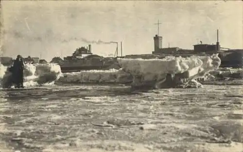Foto Ak Nordseebad Wangerooge in Ostfriesland, Warmbadehaus, Lesehalle, Winter