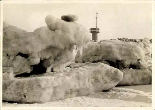 Foto Ak Nordseebad Wangeroog Wangerooge in Ostfriesland, Nordstrand, Winter 1954