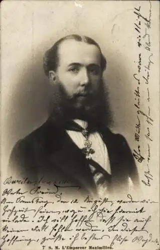 Ak Maximilian I., Kaiser von Mexiko, Portrait, Orden
