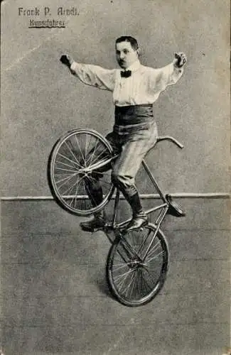 Ak Frank P. Arndt, Kunstfahrer, Fahrrad