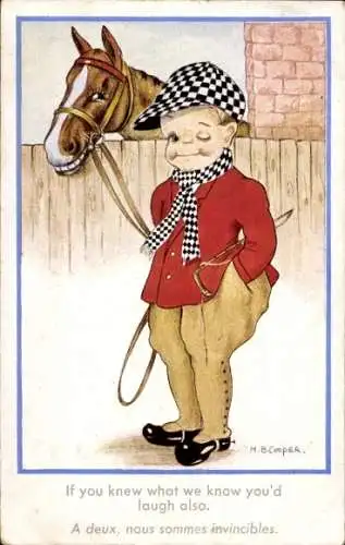 Künstler Ak Cooper, M. B., Junge und Pferd, Porträt
