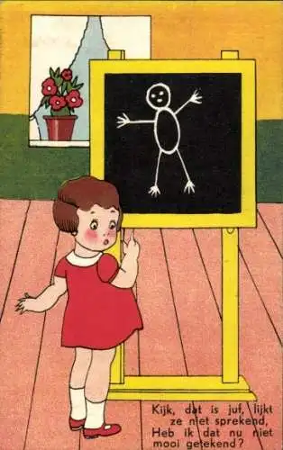 Künstler Ak Schau, das ist die Lehrerin, sie sieht nicht sehr hübsch aus, Humor