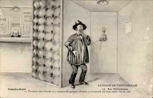 Künstler CPA Legende de Saint-Saulge, Au Telephone