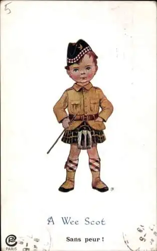 Ak Junge in schottischer Tracht, Porträt