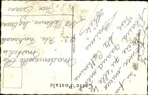 Künstler Ak Lagarde, Mädchen schreibt einen Brief, Tisch