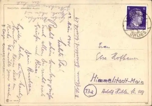 Ak Vorarlberg, Paar in Volkstrachten, Puppe