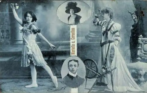Ak Theaterszene, Schauspieler, Marietta und Cornelius, Porträt