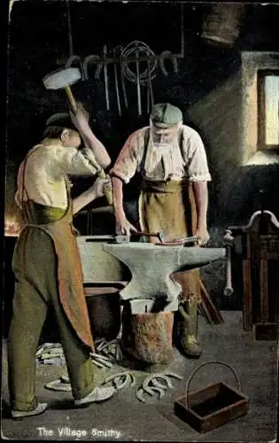 Ak Werkstatt, Schmiede, Amboss, Hammer