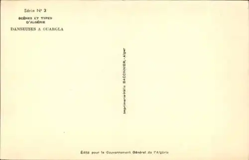 Künstler Handgemalt Ak Ouragla Algerien, Tänzerin
