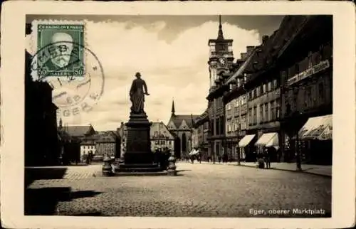 Ak Cheb Eger Region Karlsbad, Oberer Marktplatz