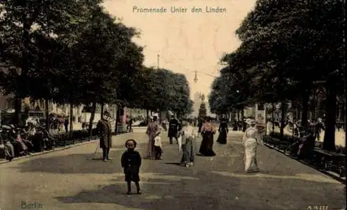 Ak Berlin Mitte, Promenade Unter den Linden