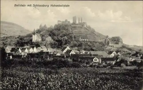 Ak Beilstein an der Mosel,  Schlossburg Hohenbellstein, Landschaft, Häuser, Weinberg