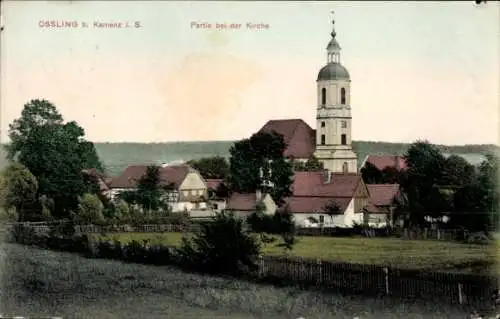 Ak Oßling Ossling in der Oberlausitz, Kirche