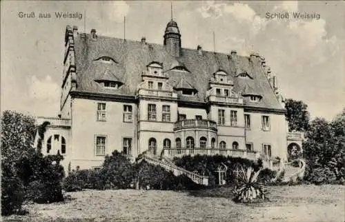 Ak Weißig Oßling in der Oberlausitz, Schloss Weißig