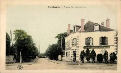 Ak Montargis Loiret, Haus an der Avenue Saint-Dominique, Bäume, Straßenlaternen