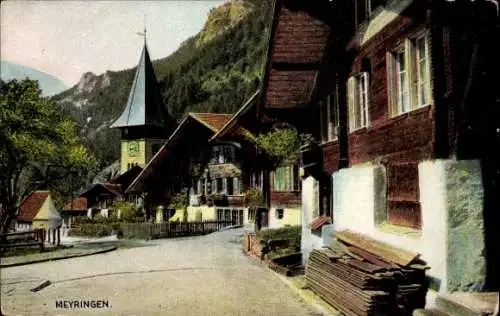 Ak Meiringen Kt. Bern Schweiz, Straßenpartie