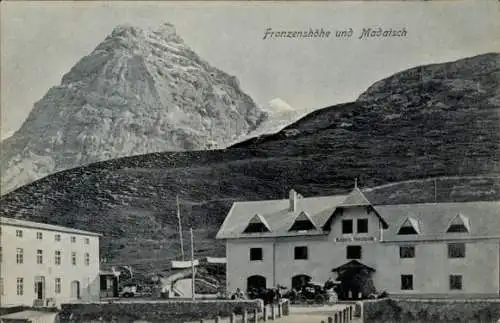 Ak Passo dello Stelvio Stilfserjoch Stilfser Joch Südtirol, Franzenshöhe, Berglandschaft, Hotel F