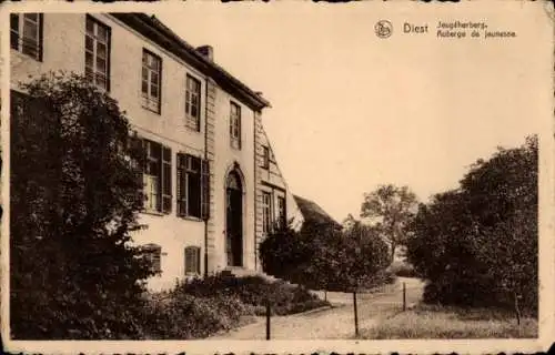 Ak Diest Flämisch Brabant Flandern, Jugendherberge, Auberge de jeunesse, Gebäude mit Eingangsbere