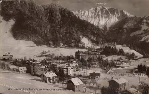 Ak Les Avants Montreux Kanton Waadt, Winteransicht, Berglandschaft, Schneebedeckte Hügel