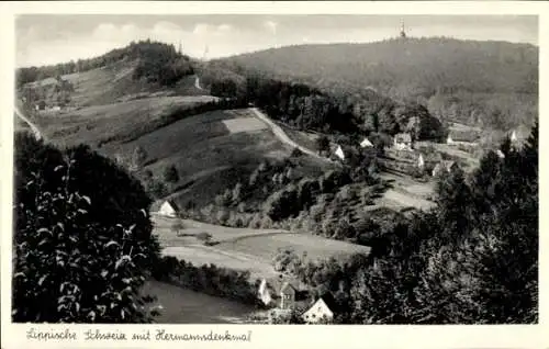 Ak Detmold in Nordrhein Westfalen, Lippische Schweiz mit Hermannsdenkmal