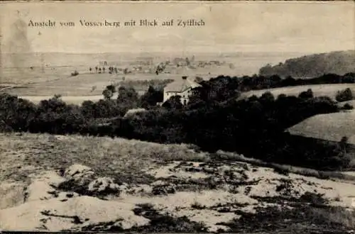 Ak Zyfflich Kranenburg am Niederrhein, Landschaftsansicht, Vossenberg, Blick auf Zyfflich