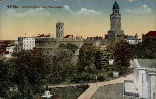 Ak Görlitz in der Lausitz, Stadtansicht, Demianiplatz, Kaisertrutz,  Architektur