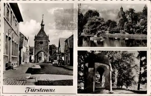 Ak Fürstenau im Landkreis Osnabrück, Stadttor, Wasseransicht, Pavillon
