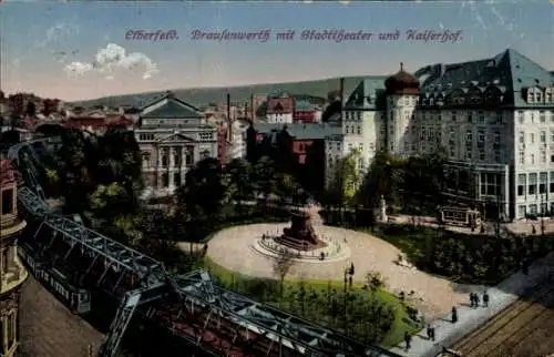 Ak Elberfeld Wuppertal,  Brauhaus, Stadttheater, Kaiserhof