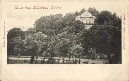 Ak Aachen, Lousberg, Aussicht, Bäume, Gebäude, Park