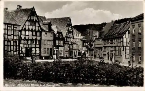 Ak Bielefeld in Nordrhein Westfalen, Altdeutsche Häuser, Kreuzstraße, historisch, Fachwerkhäuser