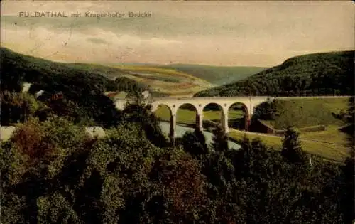 Ak Fuldatal Hessen, Kragenhofer Brücke