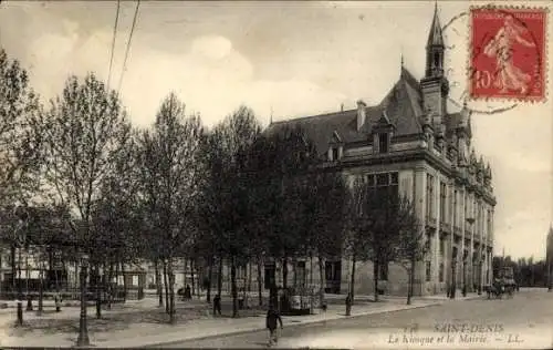 Ak Saint Denis Seine-Saint-Denis, Le Kiosque, la Mairie