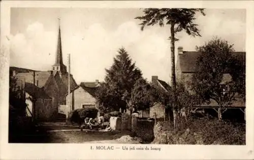 Ak Molac Morbihan, Dorfidyll, Teilansicht