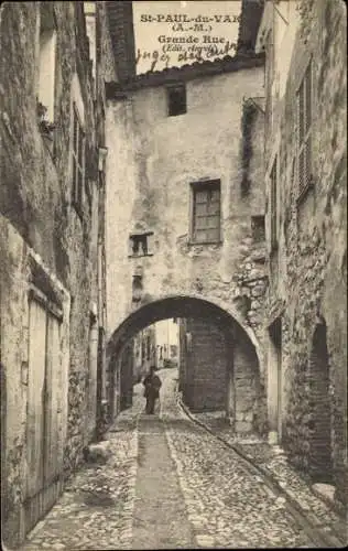Ak Saint Paul du Var Alpes Maritimes, Grande Rue