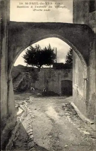 Ak Saint Paul du Var Alpes Maritimes, Bastion a l'Entree du Village (Porte sud)