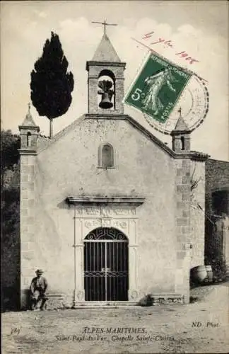 Ak Saint Paul du Var Alpes Maritimes, Chapelle Saint-Claires