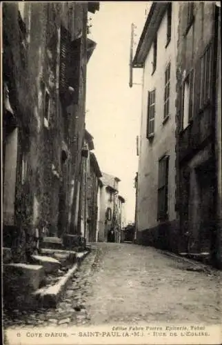 Ak Saint Paul du Var Alpes Maritimes, rue de l'Eglise