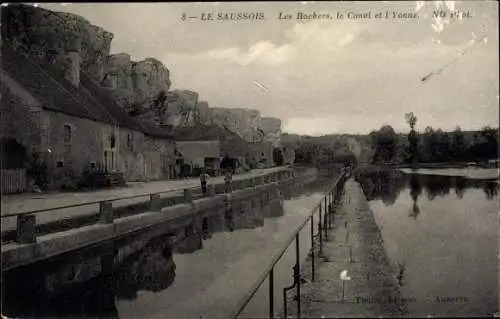 CPA Merry-sur-Yonne, Saussois, Les rochers, Canal