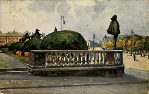 Künstler Ak Schulte, H. R., Berlin Mitte, Schlossterrasse, Reklame Senftenberger Krone Brikett
