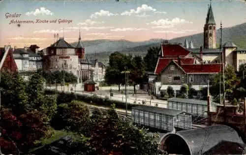 Ak Goslar am Harz, Achtermann, Kirche und Gebirge