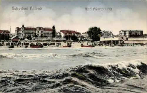 Ak Ostseebad Ahlbeck auf Usedom, Ostseebad  Hotel Ahlbecker Hof, Küstenlandschaft