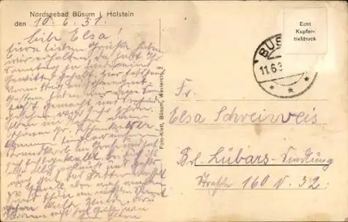 Ak Nordseebad Büsum, Nordseebad Risum, Strandansicht, Leuchtturm